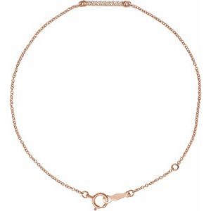 Ladies Natural Diamond Bar 6 1/2-71/ Bracelet (I1, G-H) — 14K Rose Gold