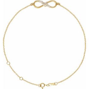 Ladies Natural Diamond Infinity-Inspired 6 1/2-7 1/ Bracelet (I1, G-H) — 14K Yellow Gold