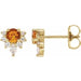 Ladies Natural Citrine Natural Diamond Earrings — 14K Yellow Gold