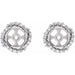 Ladies Natural Diamond Halo-Style Earring Jackets — Sterling Silver