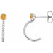 Ladies Natural Citrine Natural Diamond J-Hoop Earrings (I1, G-H) — Sterling Silver