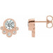 Ladies Natural Diamond Earrings — 14K Rose Gold