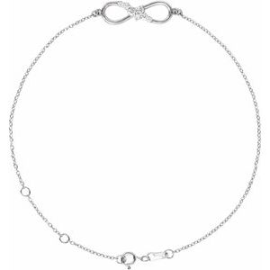 Ladies Natural Diamond Infinity-Inspired 6 1/2-7 1/ Bracelet (I1, G-H) — Sterling Silver