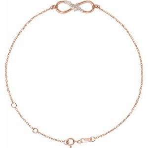 Ladies Natural Diamond Infinity-Inspired 6 1/2-7 1/ Bracelet (I1, G-H) — 14K Rose Gold