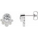Ladies Natural White Sapphire Natural Diamond Earrings — Sterling Silver