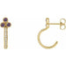 Ladies Natural Alexandrite Natural Diamond J-Hoop Earrings (I1, G-H) — 14K Yellow Gold