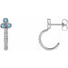 Ladies Natural Aquamarine Natural Diamond J-Hoop Earrings (I1, G-H) — 14K White Gold