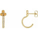 Ladies Natural Citrine Natural Diamond J-Hoop Earrings (I1, G-H) — 14K Yellow Gold
