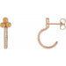 Ladies Natural Citrine Natural Diamond J-Hoop Earrings (I1, G-H) — 14K Rose Gold