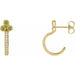 Ladies Natural Peridot Natural Diamond J-Hoop Earrings (I1, G-H) — 14K Yellow Gold
