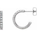 Ladies Natural Diamond French-Set 15 mm Huggie Hoop Earrings (I1, G-H) — Sterling Silver