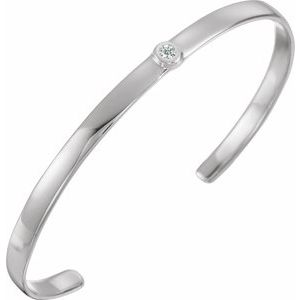 Ladies Natural Diamond Cuff Bracelet (I1, G-H) — 14K White Gold