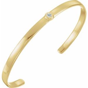 Ladies Natural Diamond Cuff Bracelet (I1) — 14K Yellow Gold