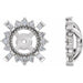 Ladies Natural Diamond Halo-Style Earring Jackets with 4.9 mm ID — Sterling Silver