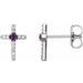 Ladies Natural Alexandrite Natural Diamond Cross Earrings — Platinum