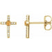 Ladies Natural Citrine Natural Diamond Cross Earrings — 14K Yellow Gold