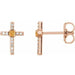 Ladies Natural Citrine Natural Diamond Cross Earrings — 14K Rose Gold