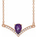 Ladies Natural Natural Amethyst Natural Diamond Necklace (I1, G-H) — 14K Rose Gold
