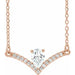 Ladies Natural Diamond Necklace (I1, G-H) — 14K Rose Gold