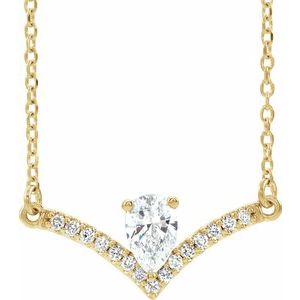 Ladies Natural Diamond Necklace (I1, G-H) — 14K Yellow Gold