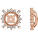 Ladies Natural Diamond Halo-Style Earring Jackets with 4.9 mm ID — 14K Rose Gold