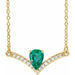 Ladies Natural Emerald Natural Diamond Necklace (I1, G-H) — 14K Yellow Gold