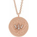 Ladies Natural Diamond Lotus Necklace (I1, G-H) — 14K Rose Gold