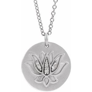 Ladies Natural Diamond Lotus Necklace (SI2-SI3, G-H) — Platinum