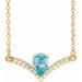 Ladies Natural Blue Zircon Natural Diamond Necklace (I1, G-H) — 14K Yellow Gold