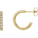 Ladies Natural Diamond French-Set 15 mm Huggie Hoop Earrings (I1, G-H) — 14K Yellow Gold