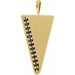 Ladies Natural Black Diamond Triangle Pendant — 14K Yellow Gold