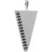 Ladies Natural Black Diamond Triangle Pendant — 14K White Gold
