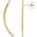 Ladies Natural Diamond Curved Bar Earrings — 14K Yellow Gold