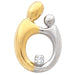 Ladies 14K Yellow/ Natural Diamond Mother and Child® Slide Pendant — 14K Yellow/White Gold