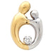 Ladies 14K Yellow/ Natural Diamond Mother and Child® Slide Pendant — 14K Yellow/White Gold