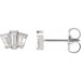 Ladies Natural Diamond Geometric Cluster Earrings — Sterling Silver