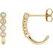 Ladies Natural Diamond J-Hoop Earrings (I1, H+) — 14K Yellow Gold