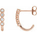 Ladies Natural Diamond J-Hoop Earrings (I1, H+) — 14K Rose Gold