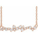 Ladies Natural Diamond Scattered Bar Necklace (I1, G-H) — 14K Rose Gold