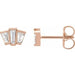 Ladies Natural Diamond Geometric Cluster Earrings — 14K Rose Gold