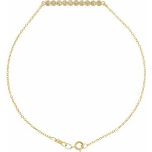 Ladies Natural Diamond Bar 6 1/2-7 1/ Bracelet (I1, G-H) — 14K Yellow Gold