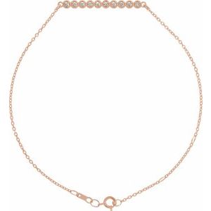 Ladies Natural Diamond Bar 6 1/2-7 1/ Bracelet (I1, G-H) — 14K Rose Gold