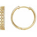 Ladies Natural Diamond Geometric 18.75 mm Hoop Earrings (I1, H+) — 14K Yellow Gold
