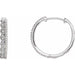 Ladies Natural Diamond Geometric 19.4 mm Hoop Earrings (I1, H+) — 14K White Gold