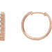 Ladies Natural Diamond Geometric 19.4 mm Hoop Earrings (I1, H+) — 14K Rose Gold