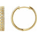 Ladies Natural Diamond Geometric 19.1 mm Hoop Earrings (I1, H+) — 14K Yellow Gold
