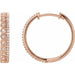 Ladies Natural Diamond Geometric 19.1 mm Hoop Earrings (I1, H+) — 14K Rose Gold