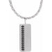 Ladies Natural Black Diamond Geometric Necklace (Opaque, Black) — Sterling Silver