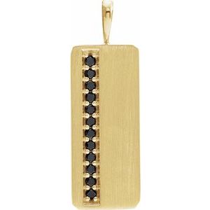 Ladies Natural Black Diamond Pendant (Opaque, Black) — 14K Yellow Gold
