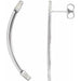 Ladies Natural Diamond Curved Bar Earrings — Sterling Silver
